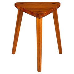 Finnish triangular pine wood stool, c. 1950's