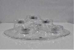 Finnish Volcano Tulivuori Glass Candleholder by Pertti Kallioinen for Meri Lass