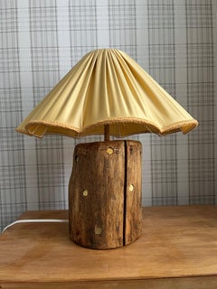Finnish weathered pine table lamp