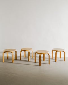 Finnish Wooden Children Low Stools in Bent Birch by Alvar Aalto & Artek Finland