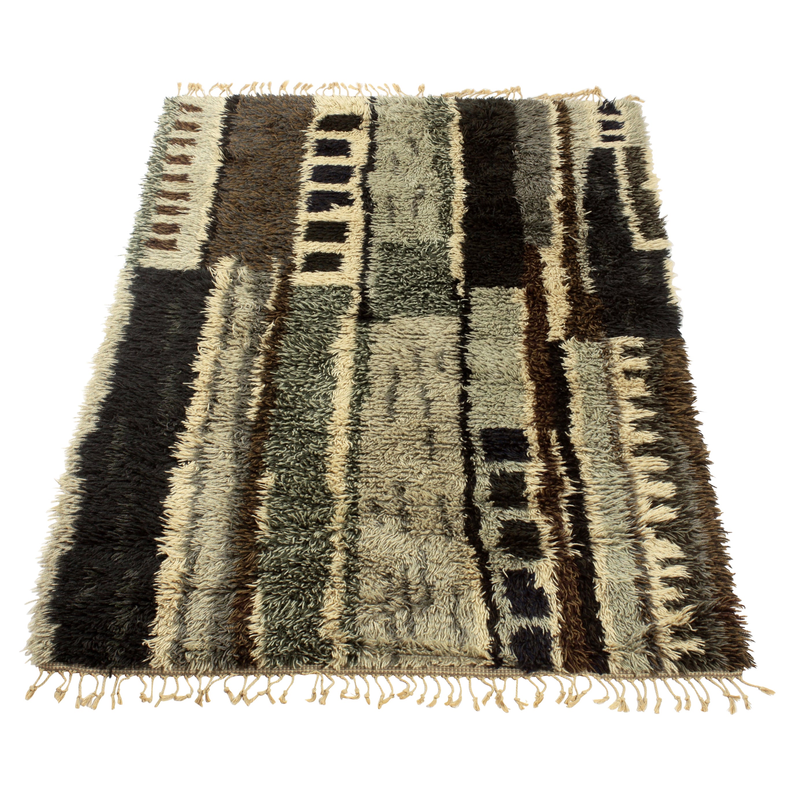 Finnish Wool Rya Rug 1960
s