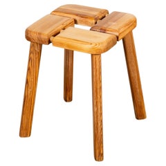 Retro Finnsauna Lagerholm Pine Sauna Stool, 1950s