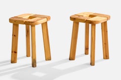 Finnsauna, tabourets, pin, Finlande, années 1970