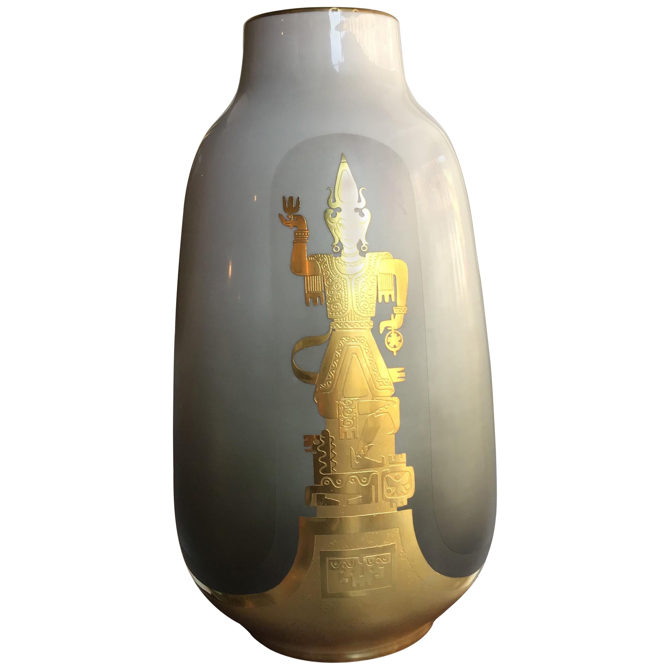 Finzi, Porcellani-Vase, 1950 Porzellan Gold, Italien