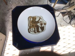 Centrotavola in porcellana Finzi in oro bianco, 1950, Italia