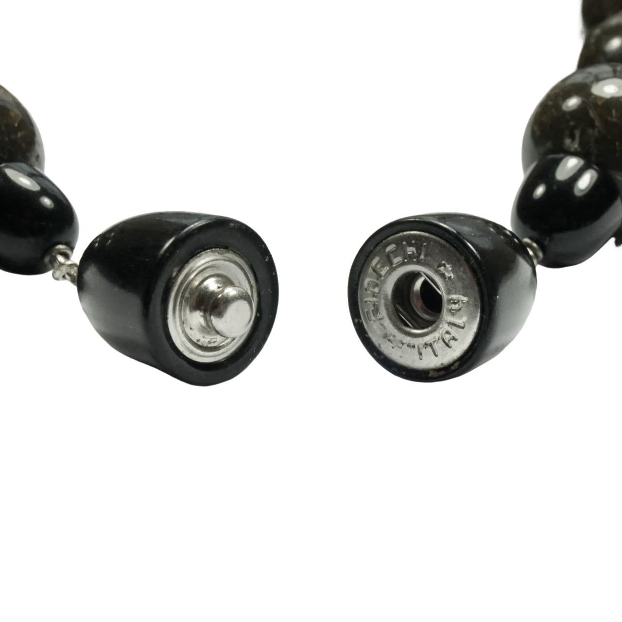 Fiocchi Italy Black Panther and Brown Resin Bead Necklace For Sale 6