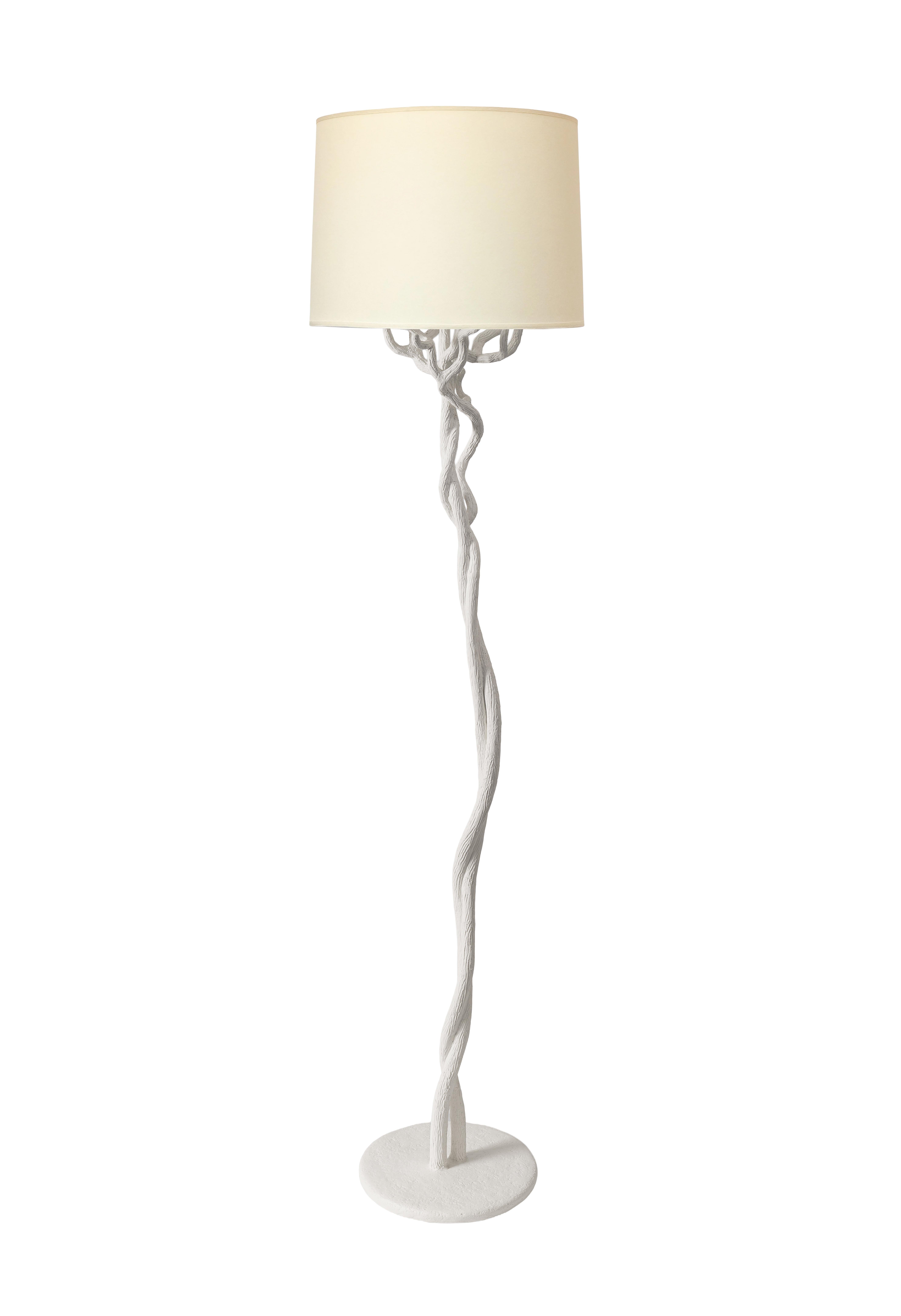 "Fioli" Tree Branch Floor Lamp in White Plaster - Organic, Modern