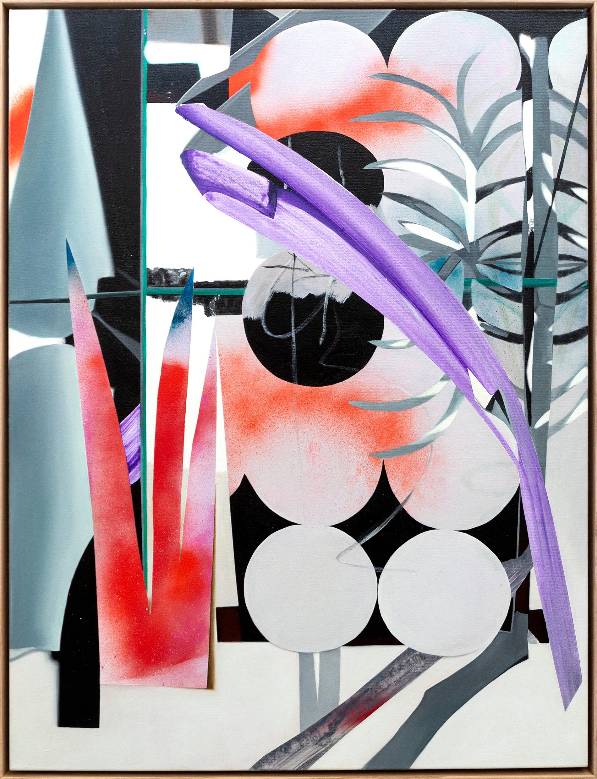 Abstract Painting di Fiona Ackerman - Clair de Lune - contemporaneo, astratto, floreale, natura morta, acrilico su tela