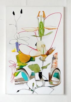 Cosmos, Contemporary, Abstract, Floral, Acrylic Painting