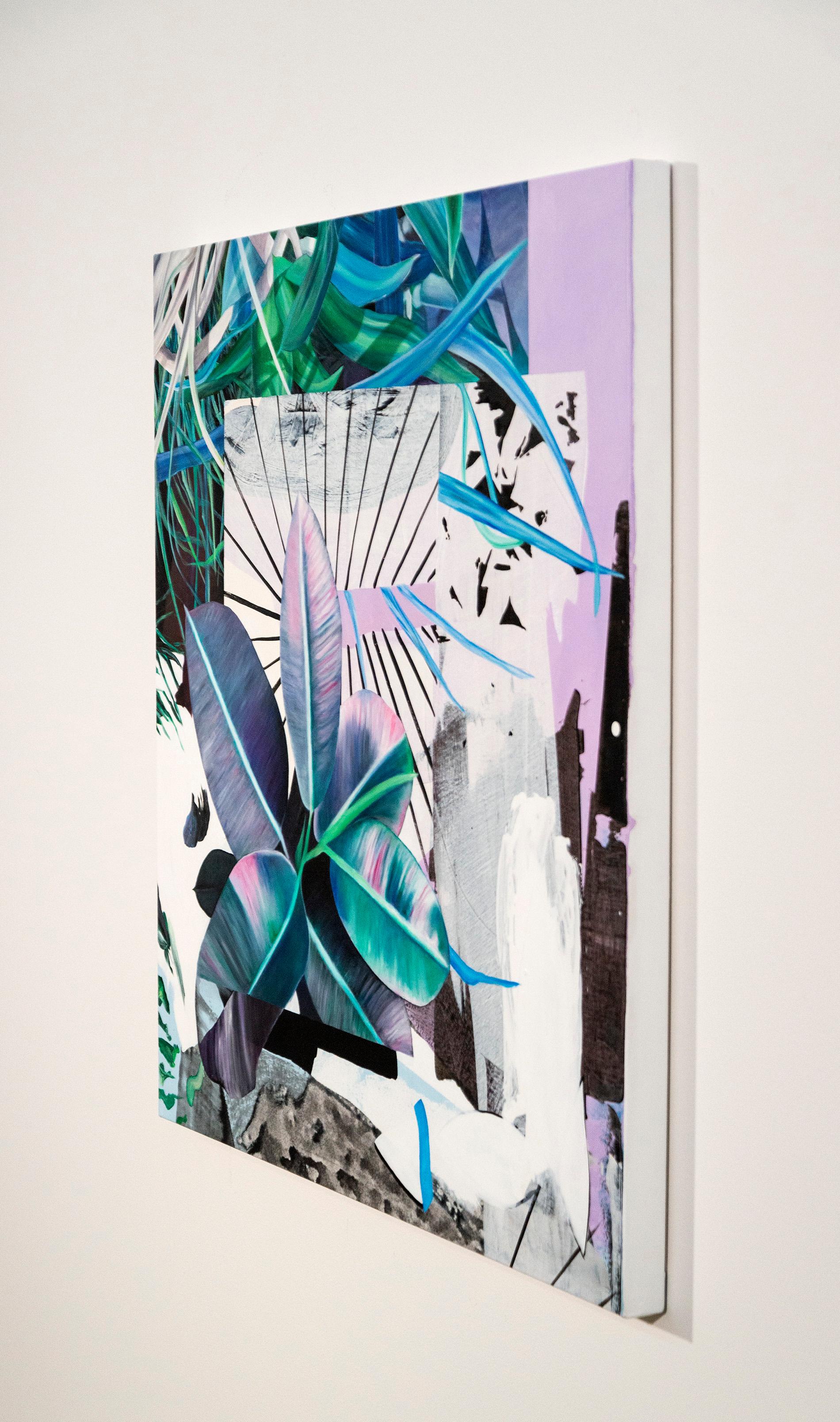 Ficus 1 - gestuale, floreale, narrativo, astratto, natura morta, acrilico su tela - Painting di Fiona Ackerman