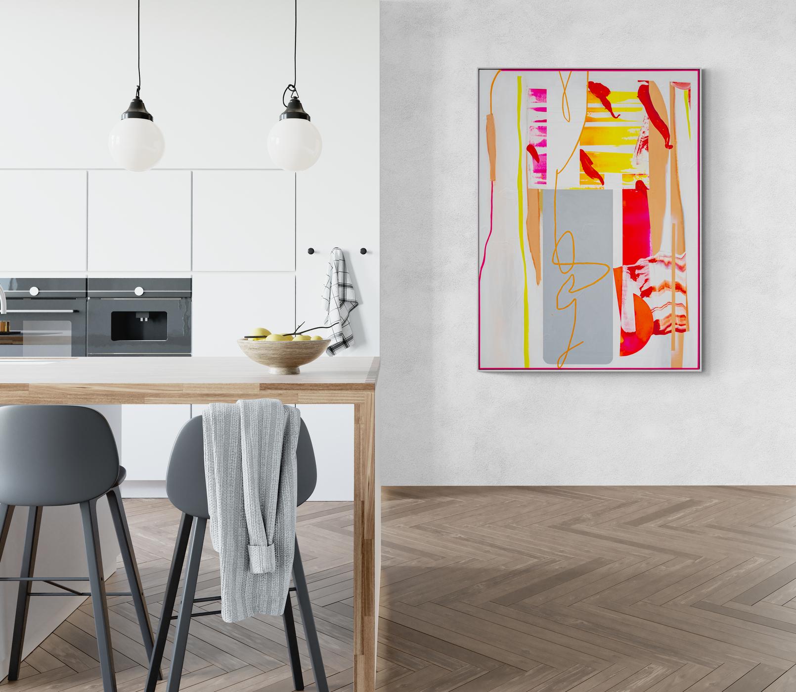 Fluorescent Françoise - hell, lebendig, zeitgenössisch, abstrakt, Acryl auf Leinwand 8