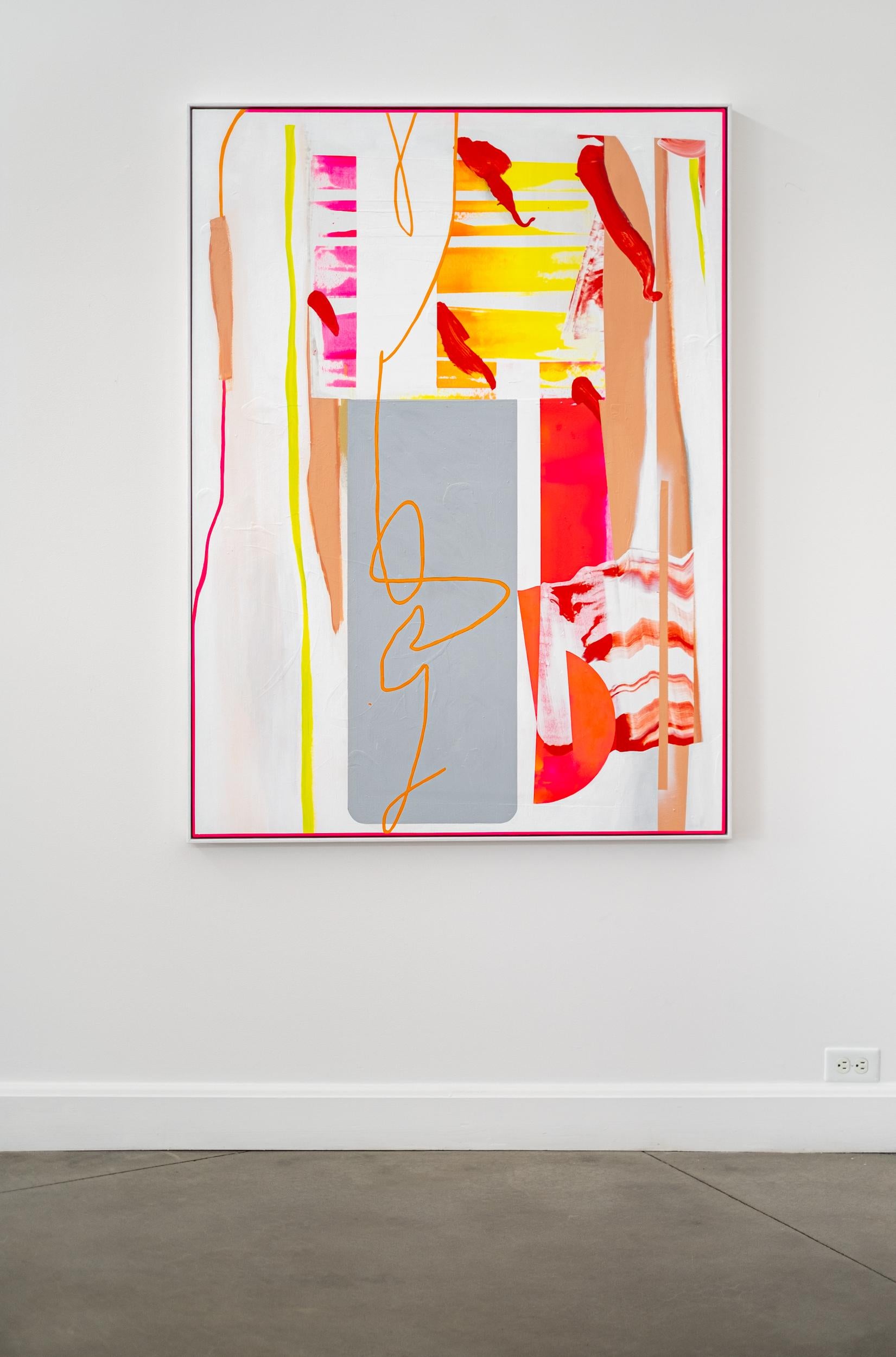 Fluorescent Françoise - hell, lebendig, zeitgenössisch, abstrakt, Acryl auf Leinwand (Zeitgenössisch), Painting, von Fiona Ackerman