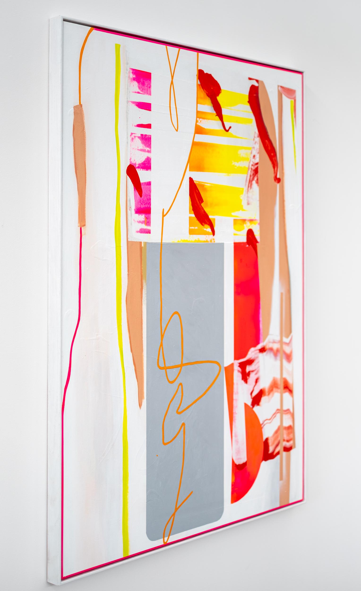 Fluorescent Françoise - hell, lebendig, zeitgenössisch, abstrakt, Acryl auf Leinwand 1