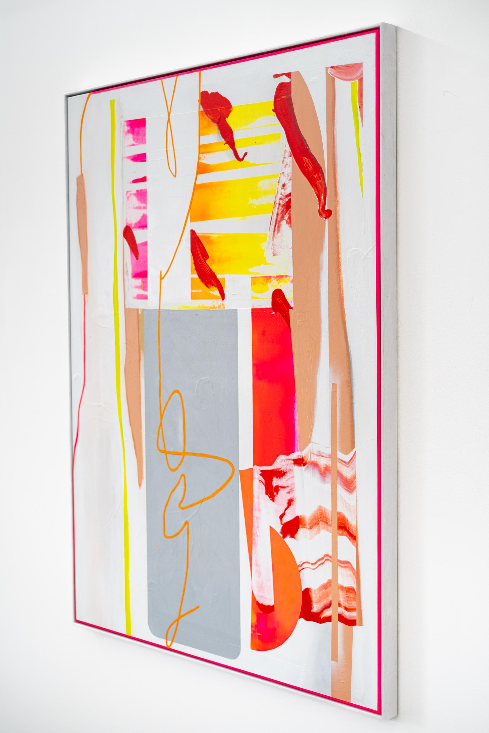 Fluorescent Françoise - hell, lebendig, zeitgenössisch, abstrakt, Acryl auf Leinwand 2