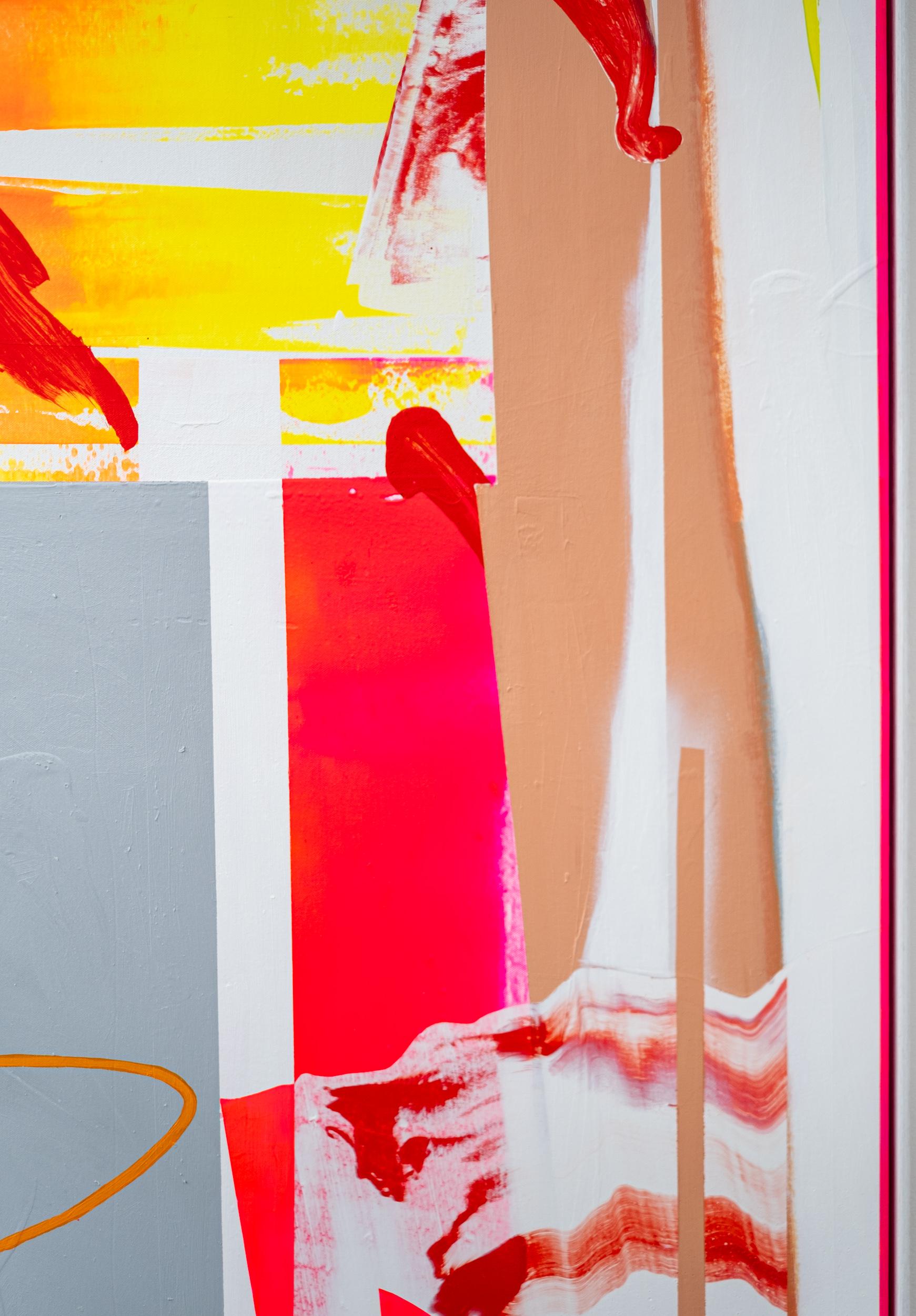 Fluorescent Françoise - hell, lebendig, zeitgenössisch, abstrakt, Acryl auf Leinwand 4