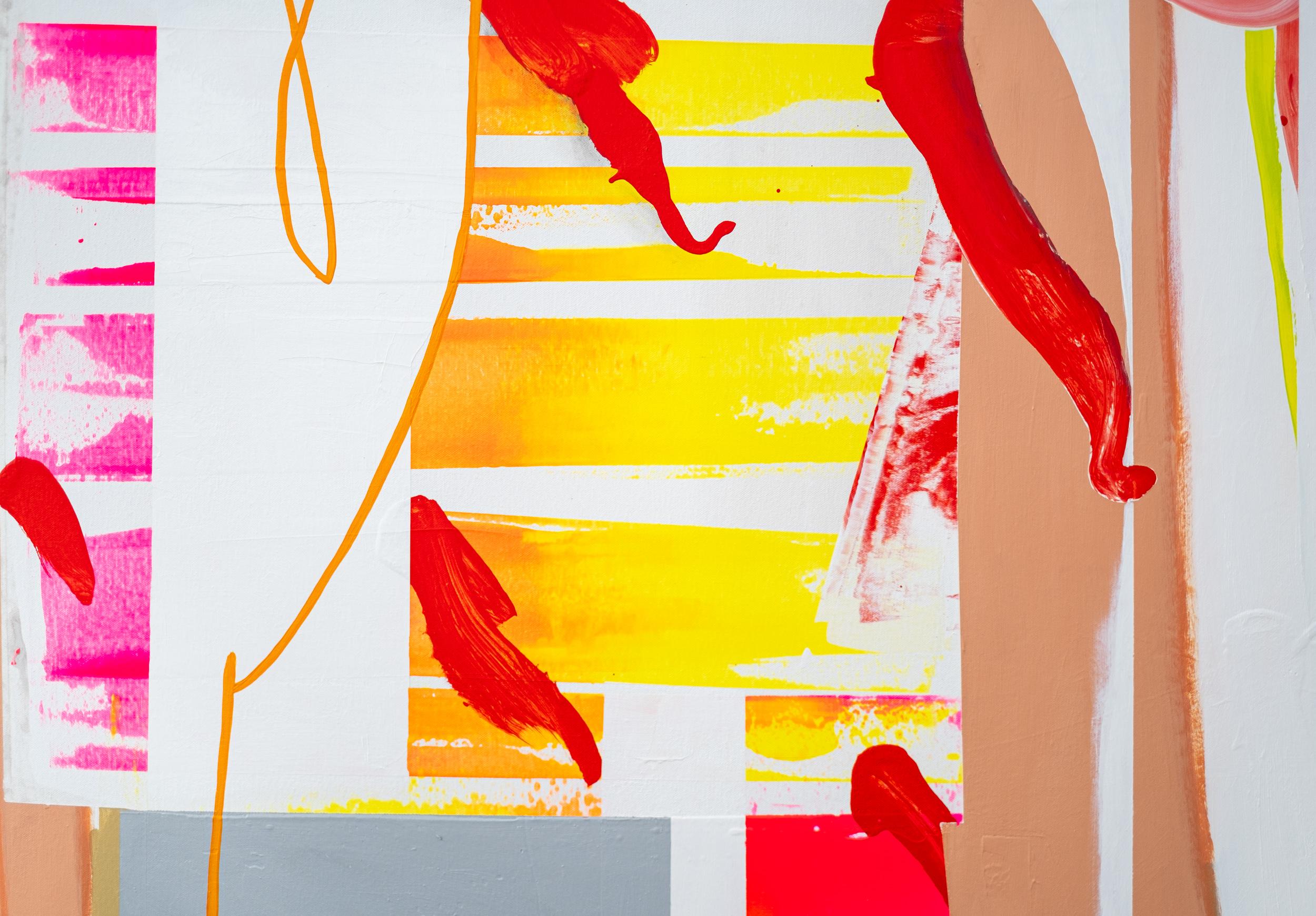 Fluorescent Françoise - hell, lebendig, zeitgenössisch, abstrakt, Acryl auf Leinwand 5