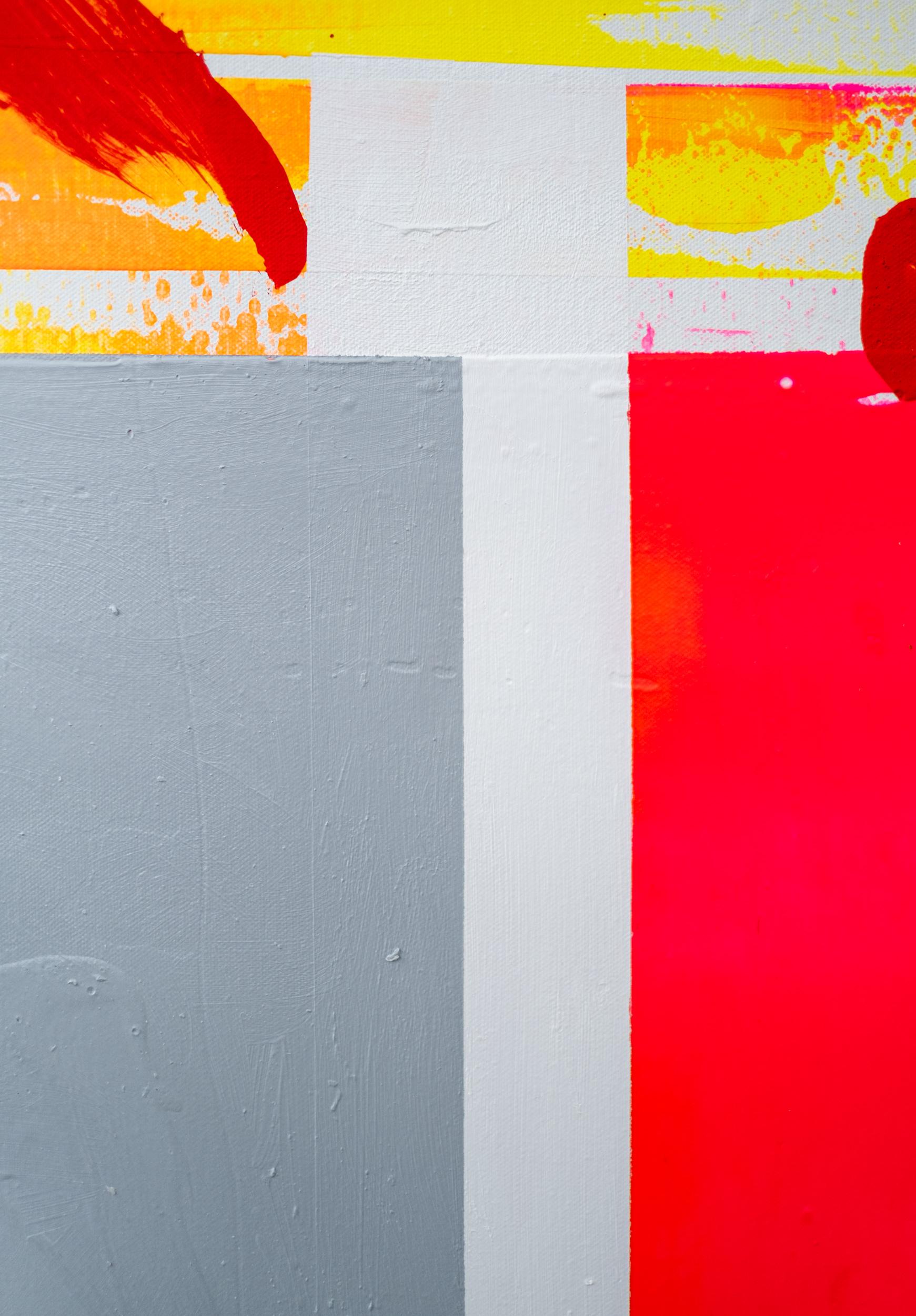 Fluorescent Françoise - hell, lebendig, zeitgenössisch, abstrakt, Acryl auf Leinwand 6