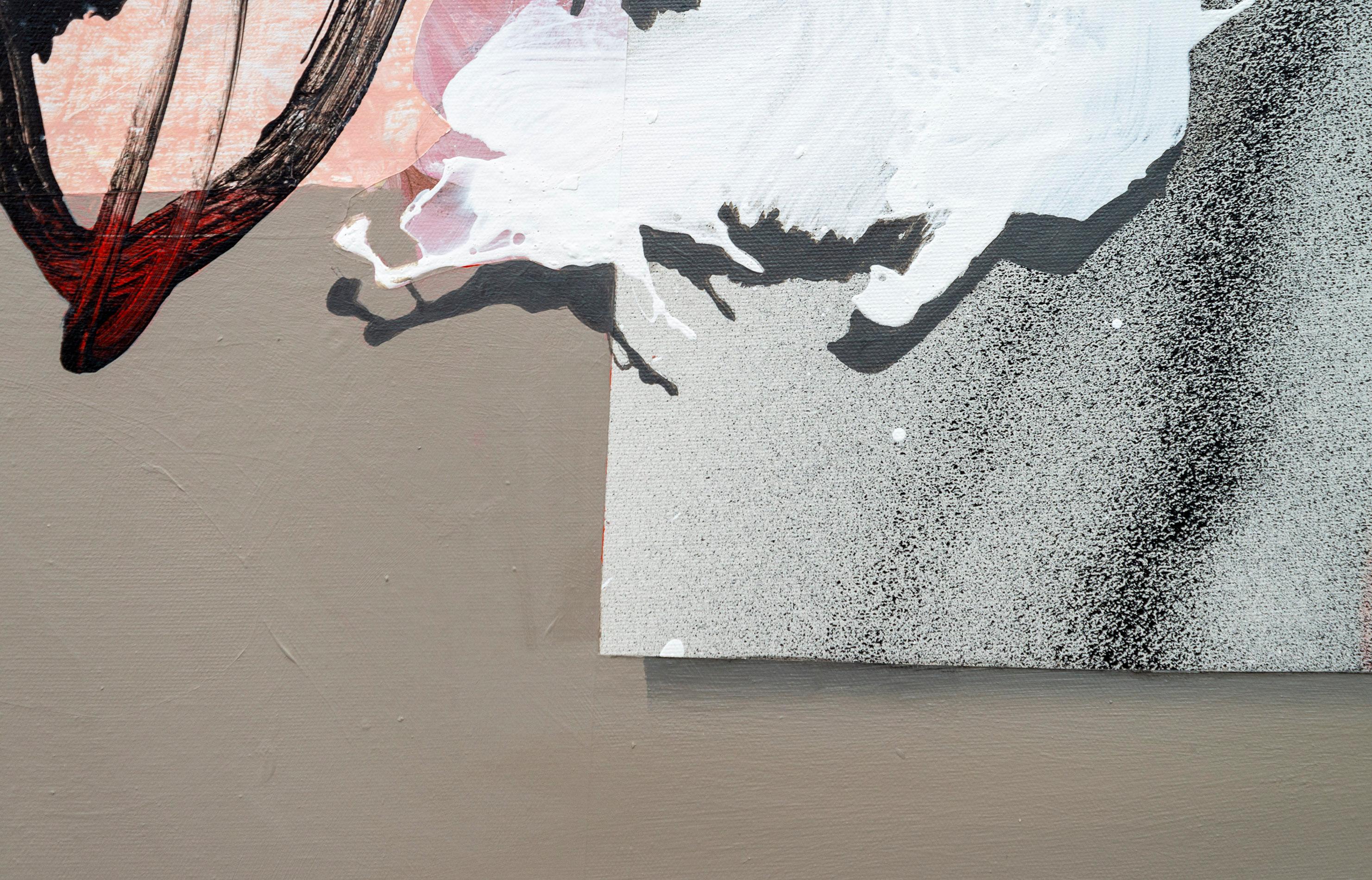 Moonlight - contemporaneo, gestuale, astratto, acrilico su tela - Abstract Painting Grigio di Fiona Ackerman