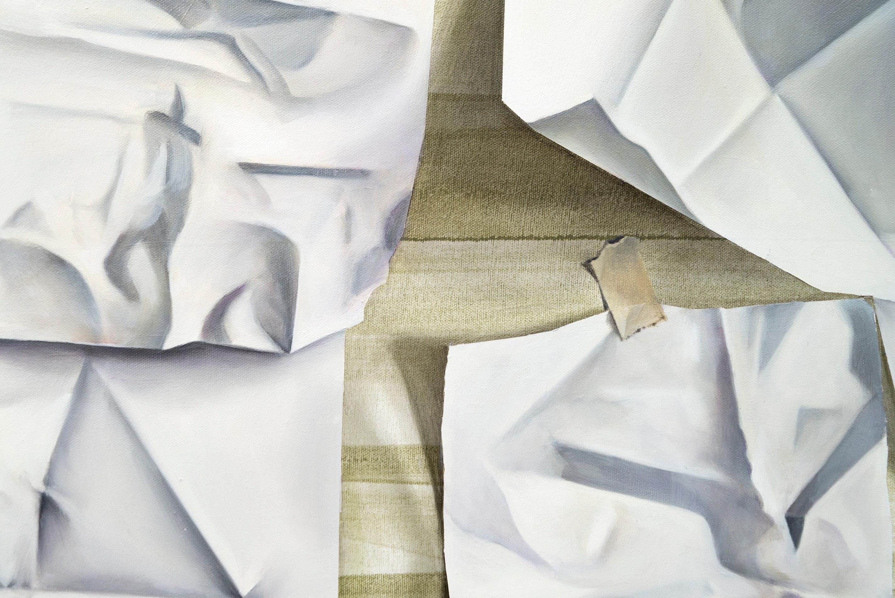 Paper Trail - contemporaneo, astratto figurativo, acrilico su tela in vendita 2