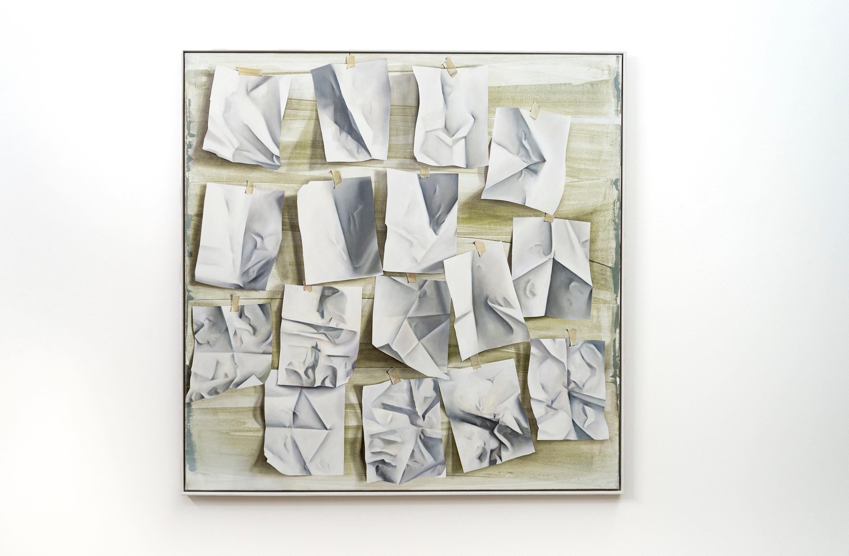 Abstract Painting di Fiona Ackerman - Paper Trail - contemporaneo, astratto figurativo, acrilico su tela