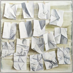 Paper Trail - zeitgenössisch, abstrakt figurativ, Acryl auf Leinwand