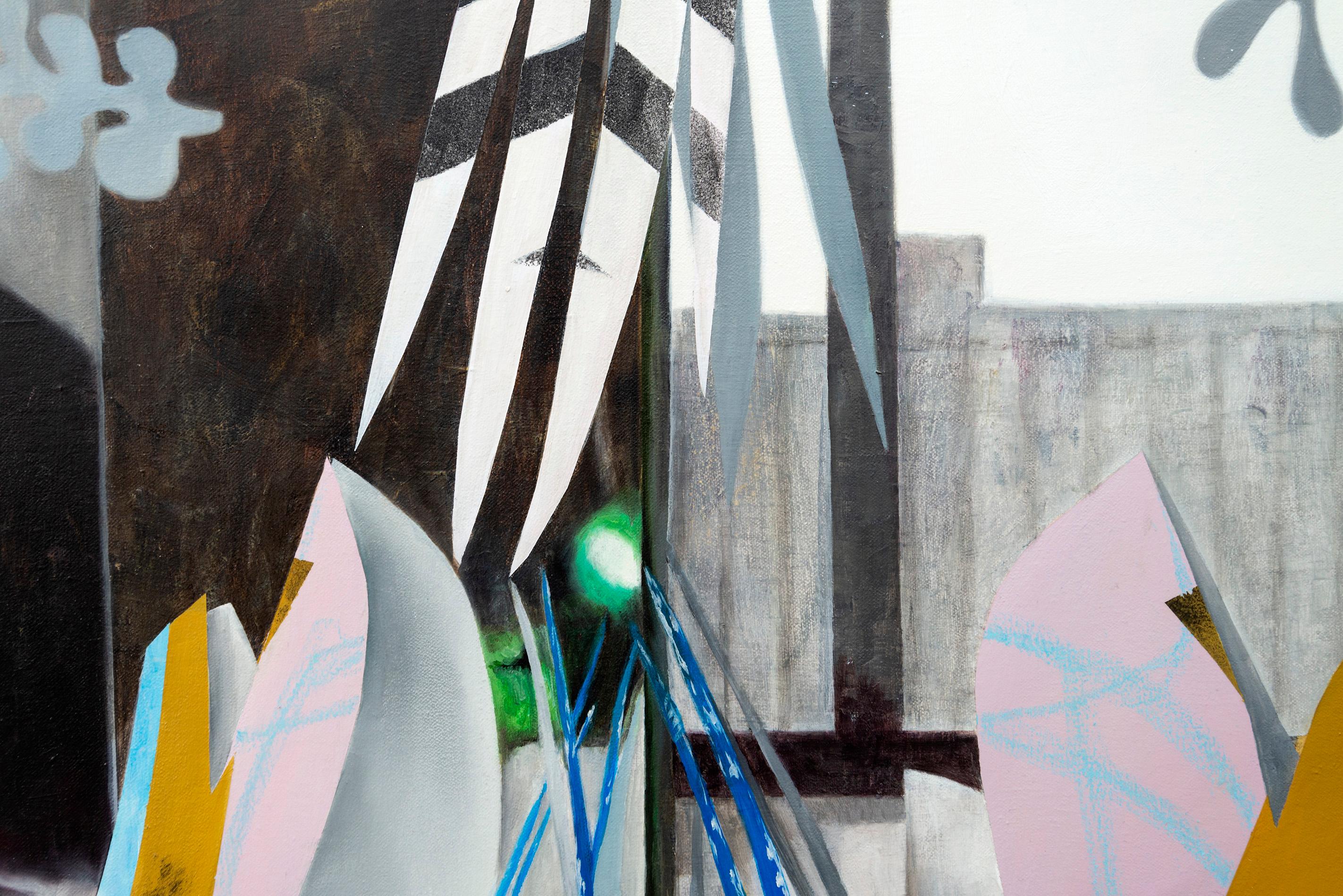 Esta pintura abstracta contemporánea explora un tema de jardín.

Fiona Ackerman creó una serie única de pinturas llamada 
