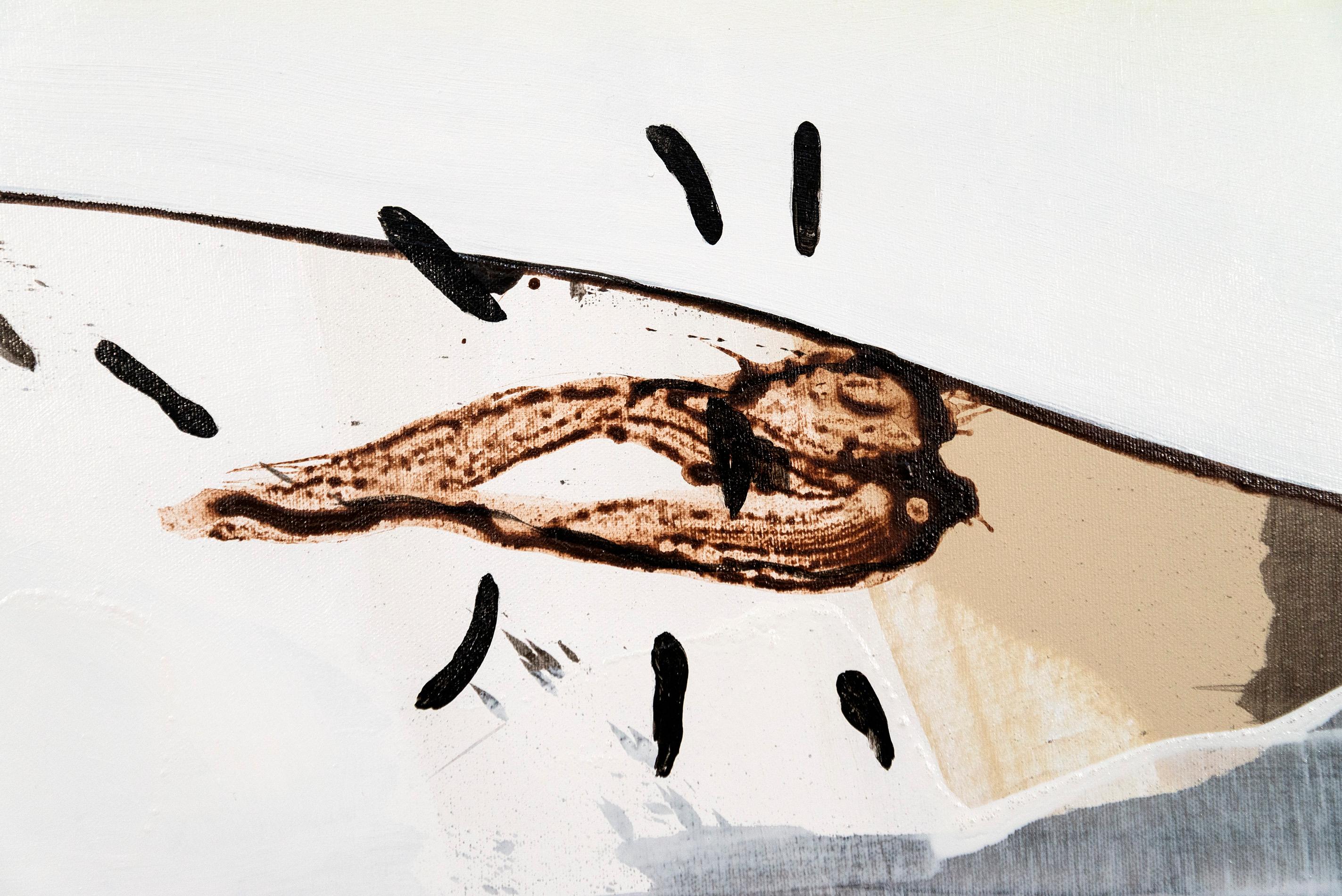 The Dog (Le Chien) - groß, erzählerisch, figurativ, abstrakt, Acryl auf Leinwand 1