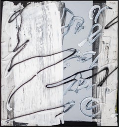 The Spaces - contemporary, gestural, abstract, spray paint and acrylic on canvas