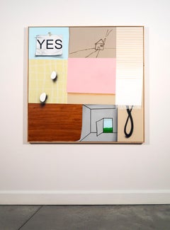Yes - large, bright, narrative, contemporary, abstract, acrylic on canvas