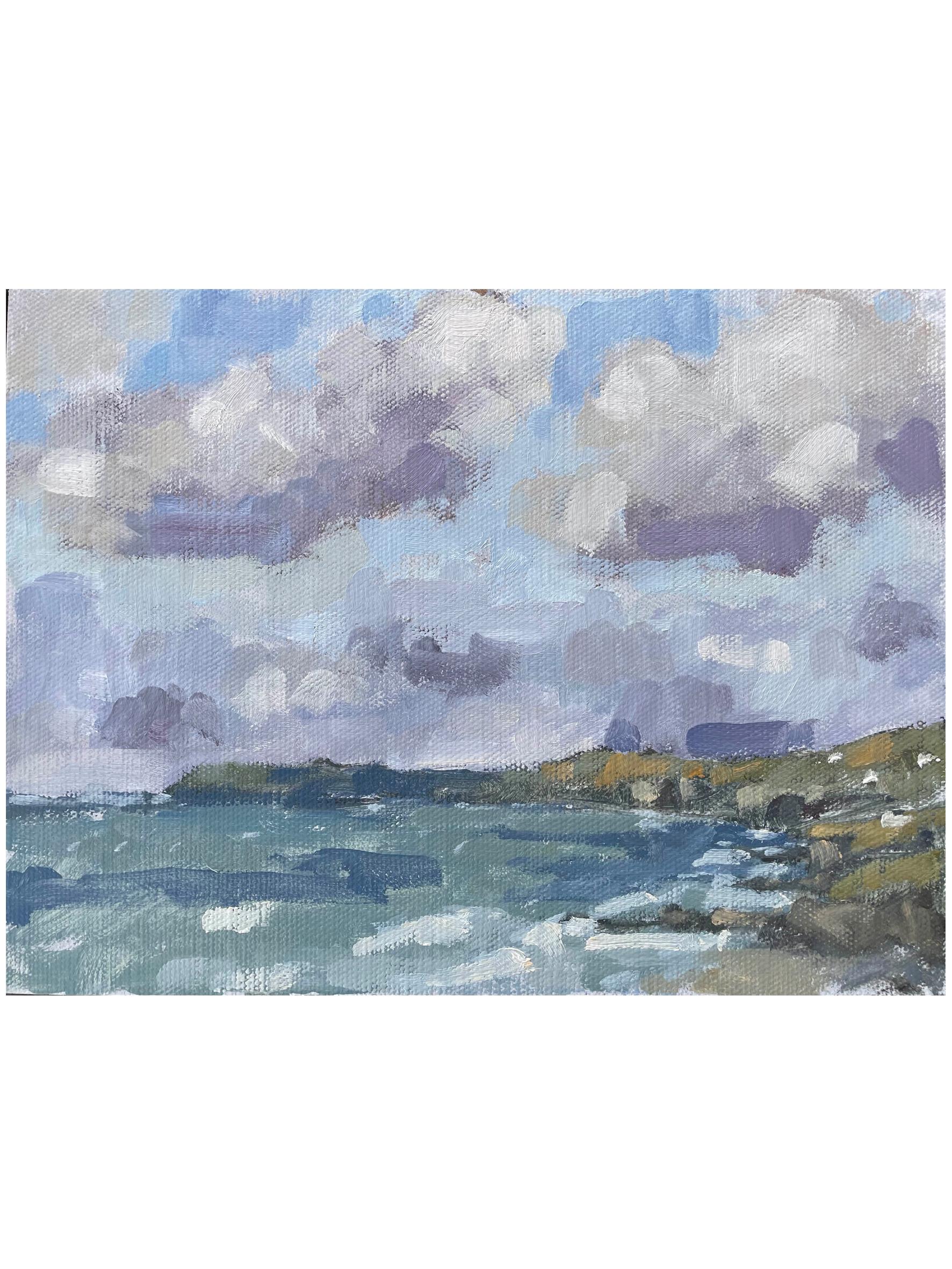 Autumn Clouds over the Headland  - Impressionist Painting by Fiona Carver
