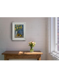 Fiona Carver, Tulpen und Zitronen, Original-Stilllebengemälde, klassische Kunst
