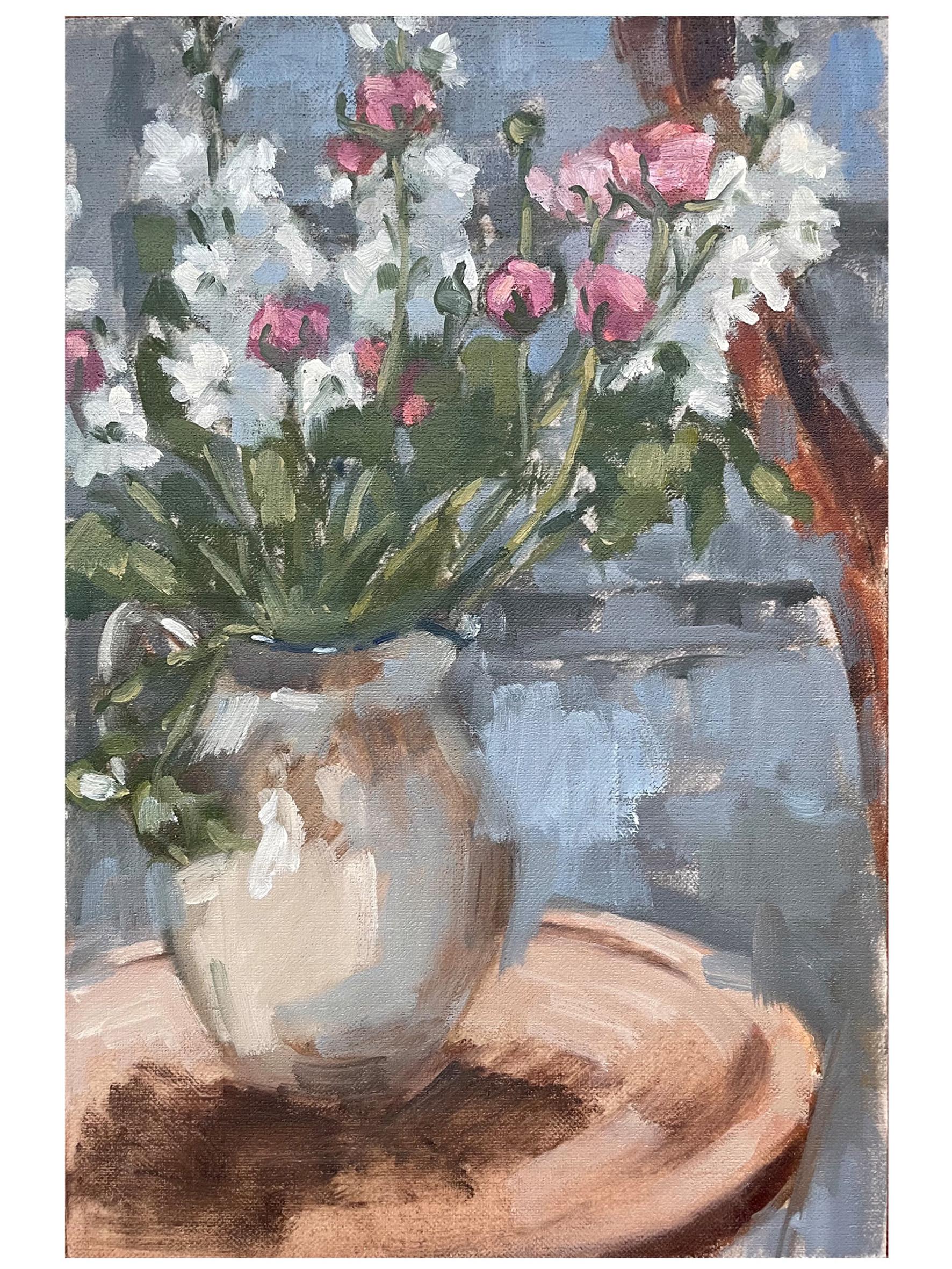 Jug of Flowers  - Painting by Fiona Carver