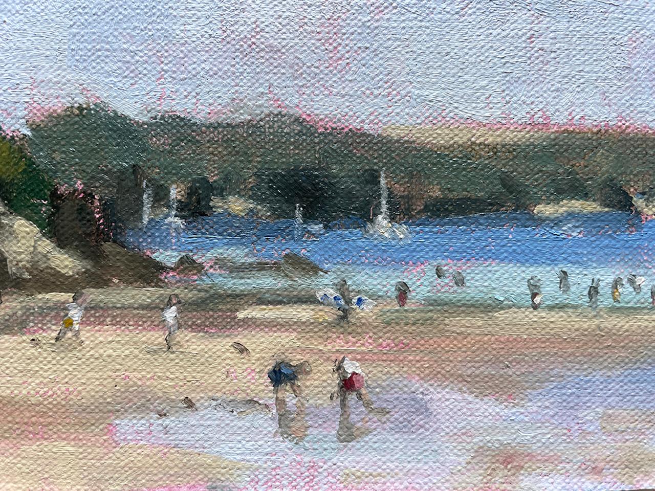 Salcombe, Día de verano en North Sands, Pintura original, Paisaje, paisaje marino 1