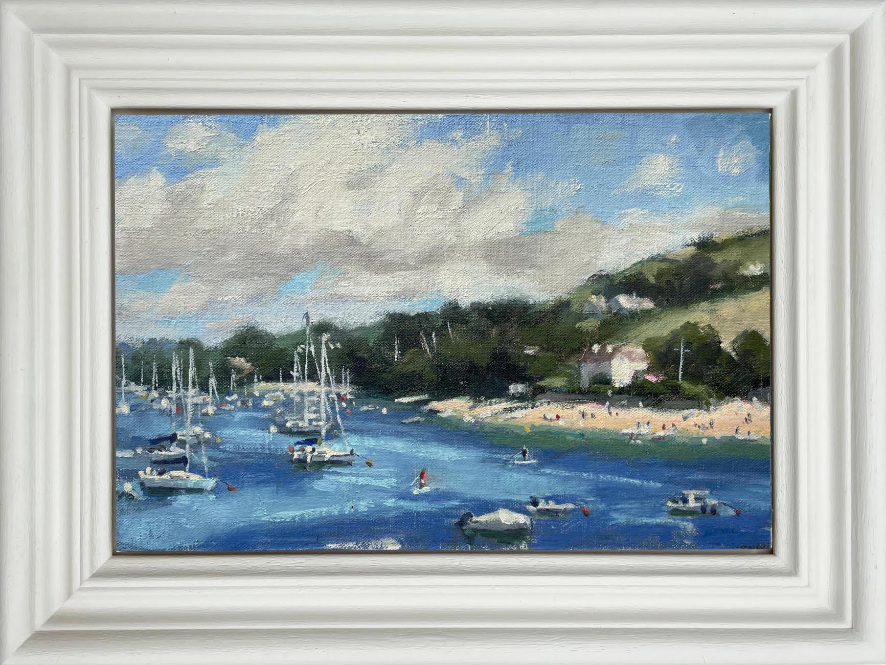 Summer in Salcombe, Original painting, Framed oil painting, Seascape, Coastal - Impressionist Painting by Fiona Carver