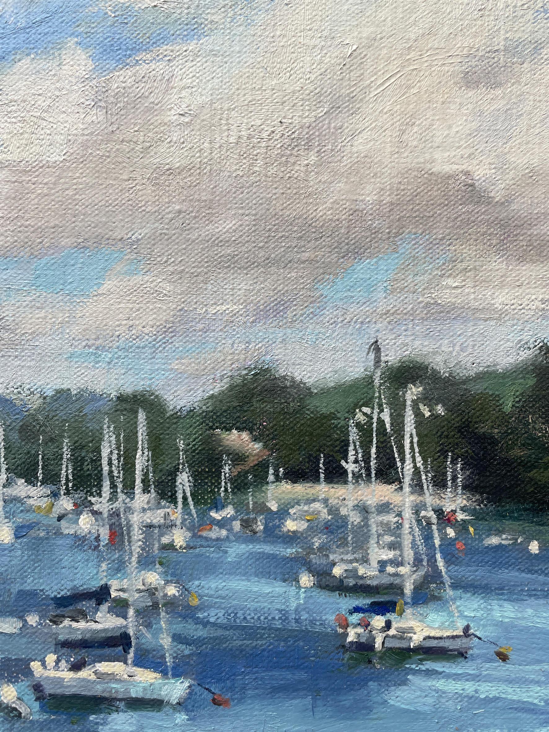 Summer in Salcombe  [2023] by Fiona Carver
Original painting
Oil paint on board
Image size: H:20 cm x W:30 cm
Complete Size of Unframed Work: H:20 cm x W:30 cm x D: 1cm
Frame Size: H: 30 cm x W:40 cm x D:2.5 cm
Sold Framed

Please note that insitu
