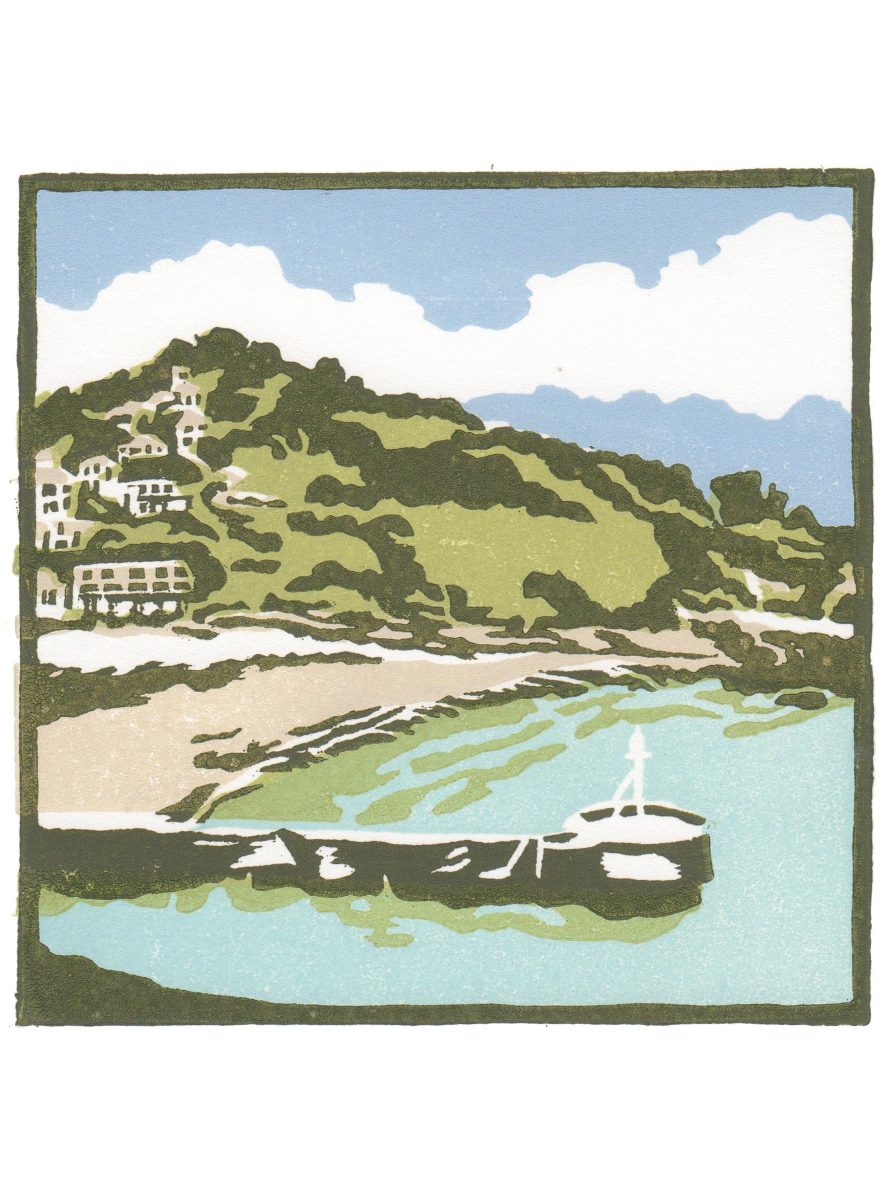 A Bay in Cornwall and A Cornish Village - Print by Fiona Carver