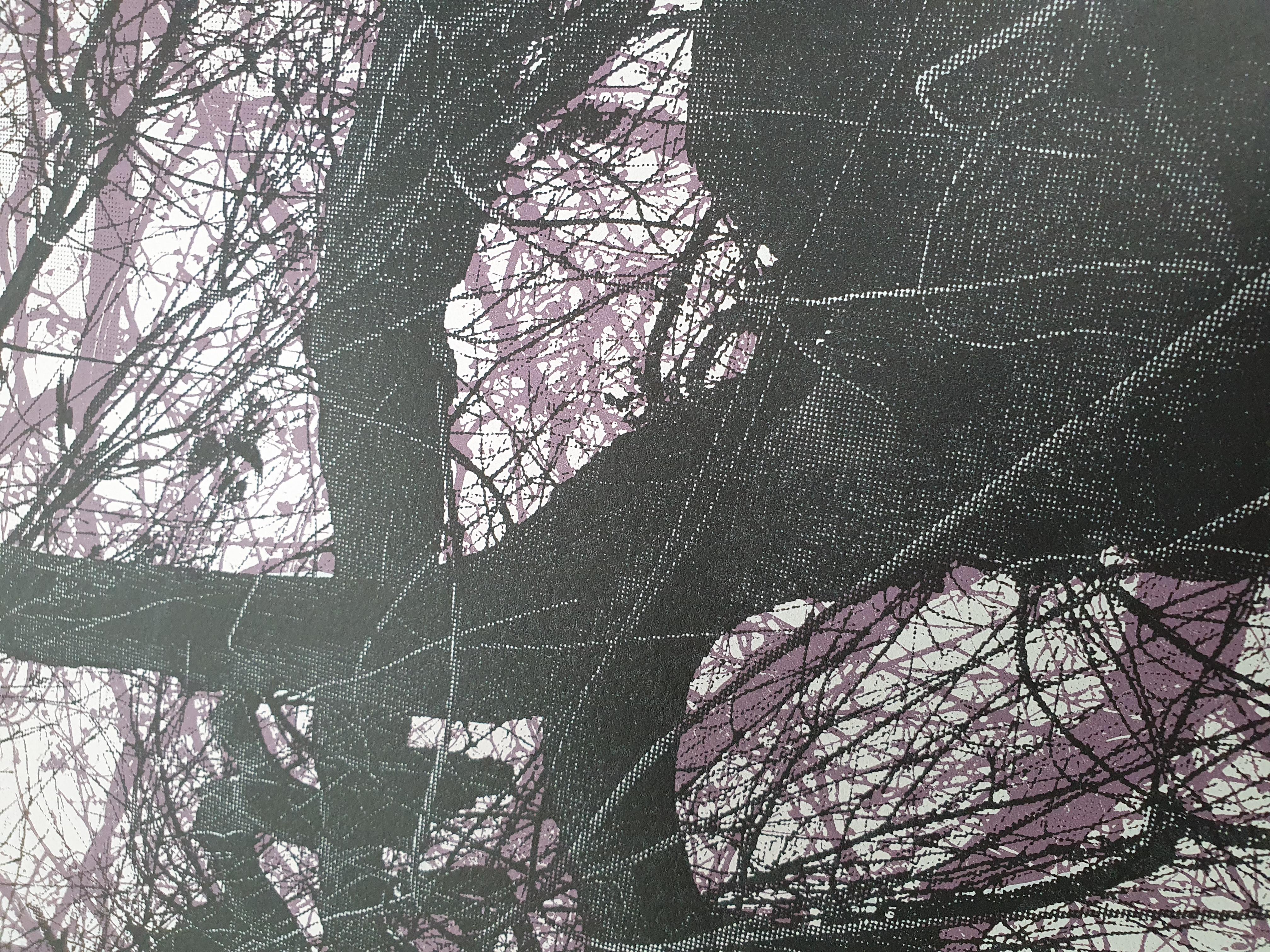 Ramas moradas, Impresión en edición limitada, Paisaje, Árbol, Arte de la naturaleza - Landscape Print Negro de Fiona Hamilton 