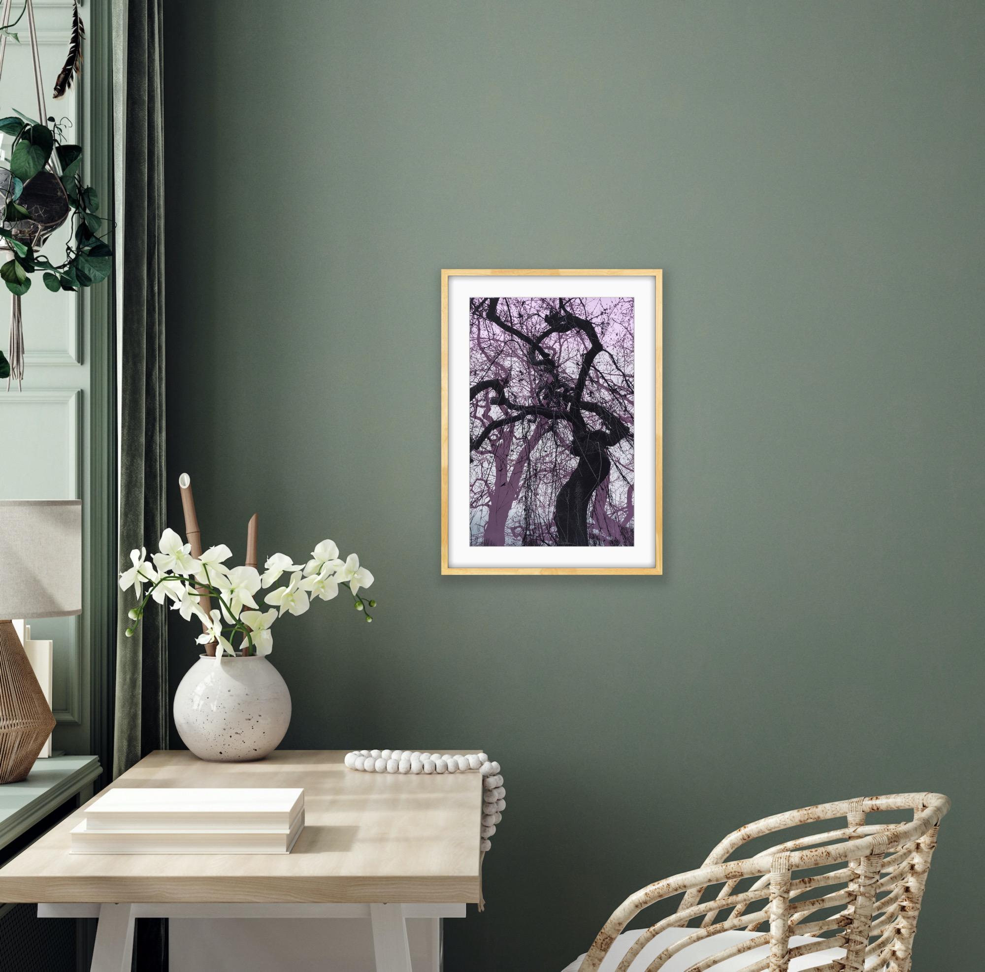 Ramas moradas, Impresión en edición limitada, Paisaje, Árbol, Arte de la naturaleza en venta 2