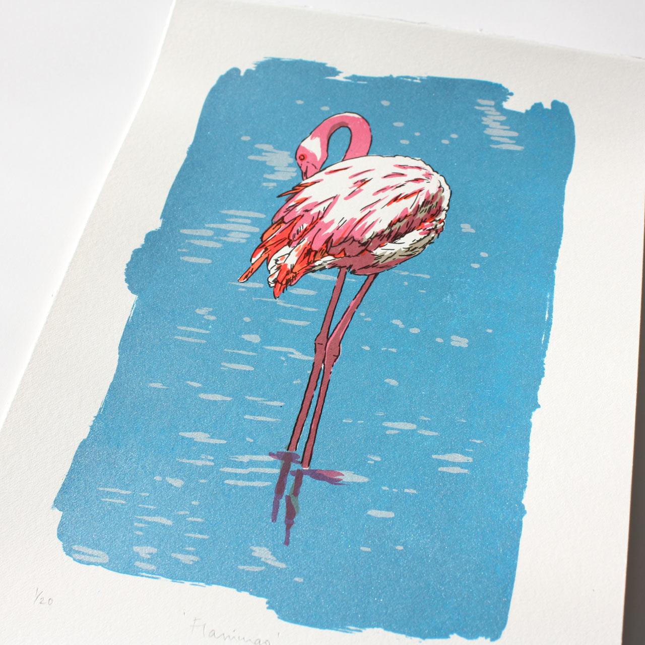 Meekat, Flamingo und Ring Tailed Lemur (Zeitgenössisch), Print, von Fiona Hamilton 