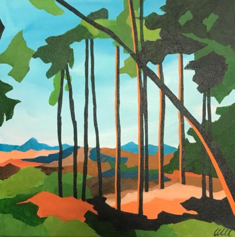 Landscape Painting de Fiona Pearce - Amanecer 1, arte impresionista original, pintura de paisaje