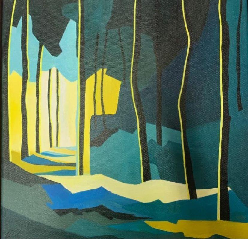 Landscape Painting de Fiona Pearce - Atardecer 1, Pintura original de paisaje, pintura impresionista