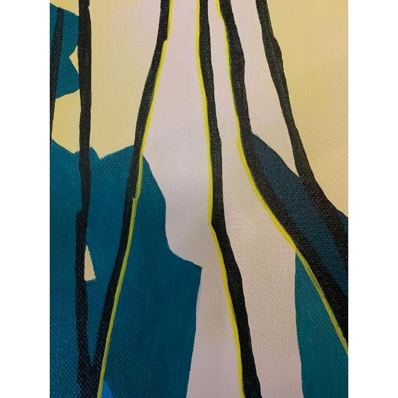 Abenddämmerung 3, Originalgemälde, Landschaft, Wald, Bäume, Natur  (Blau), Abstract Painting, von Fiona Pearce