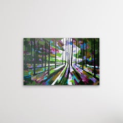 First Light, Surrey, Original painting, Abstract Landscape painting