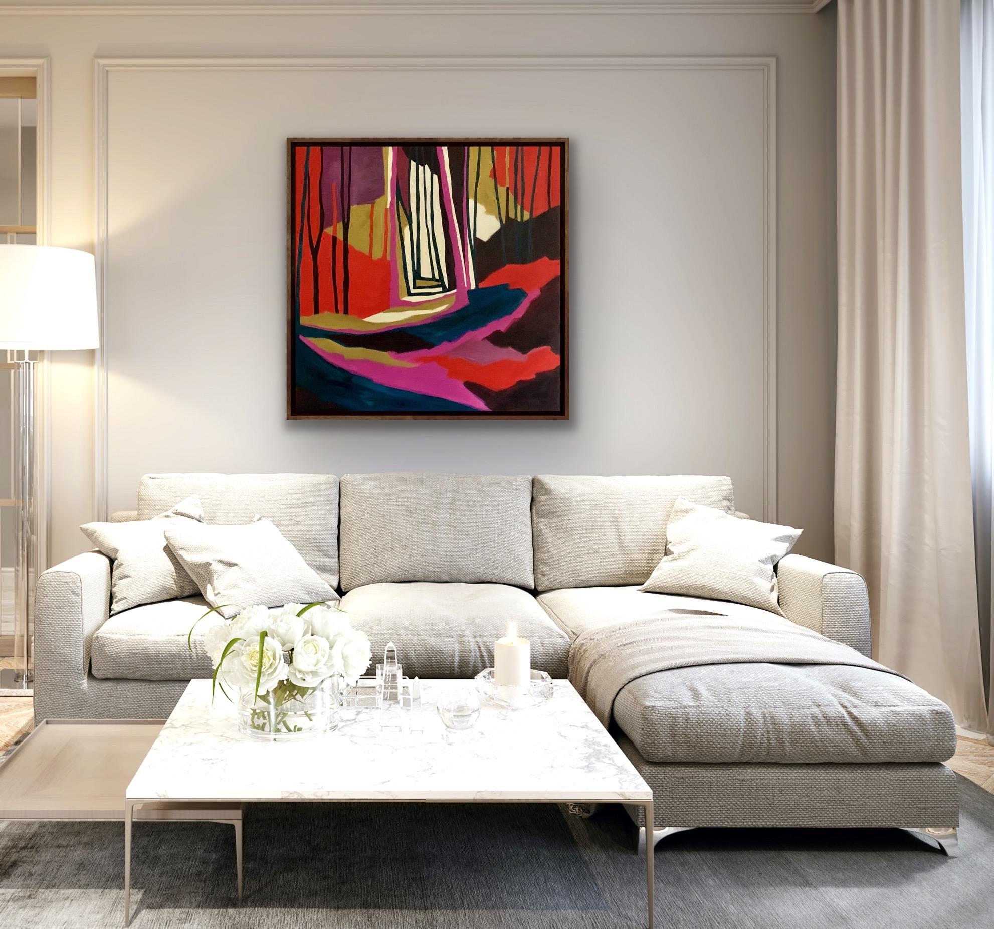 Hollow, Pittura originale, Pittura di paesaggi, Pittura di alberi, Arte grafica contemporanea in vendita 1