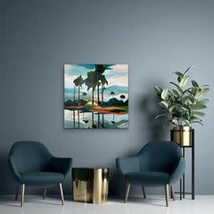 Mirror by Fiona Peace, Abstract Landscape painting, Acrylic on canvas