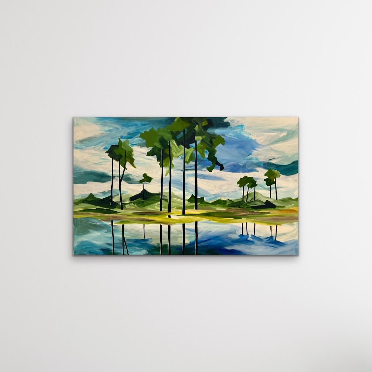 On Reflection, original painting, landscape, woods, trees, nature For Sale 2