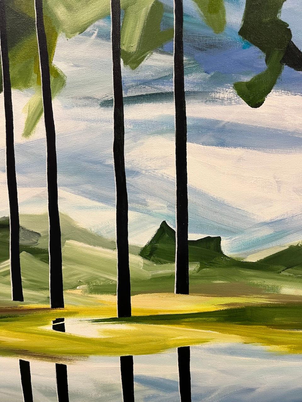 On Reflection, original painting, landscape, woods, trees, nature For Sale 4