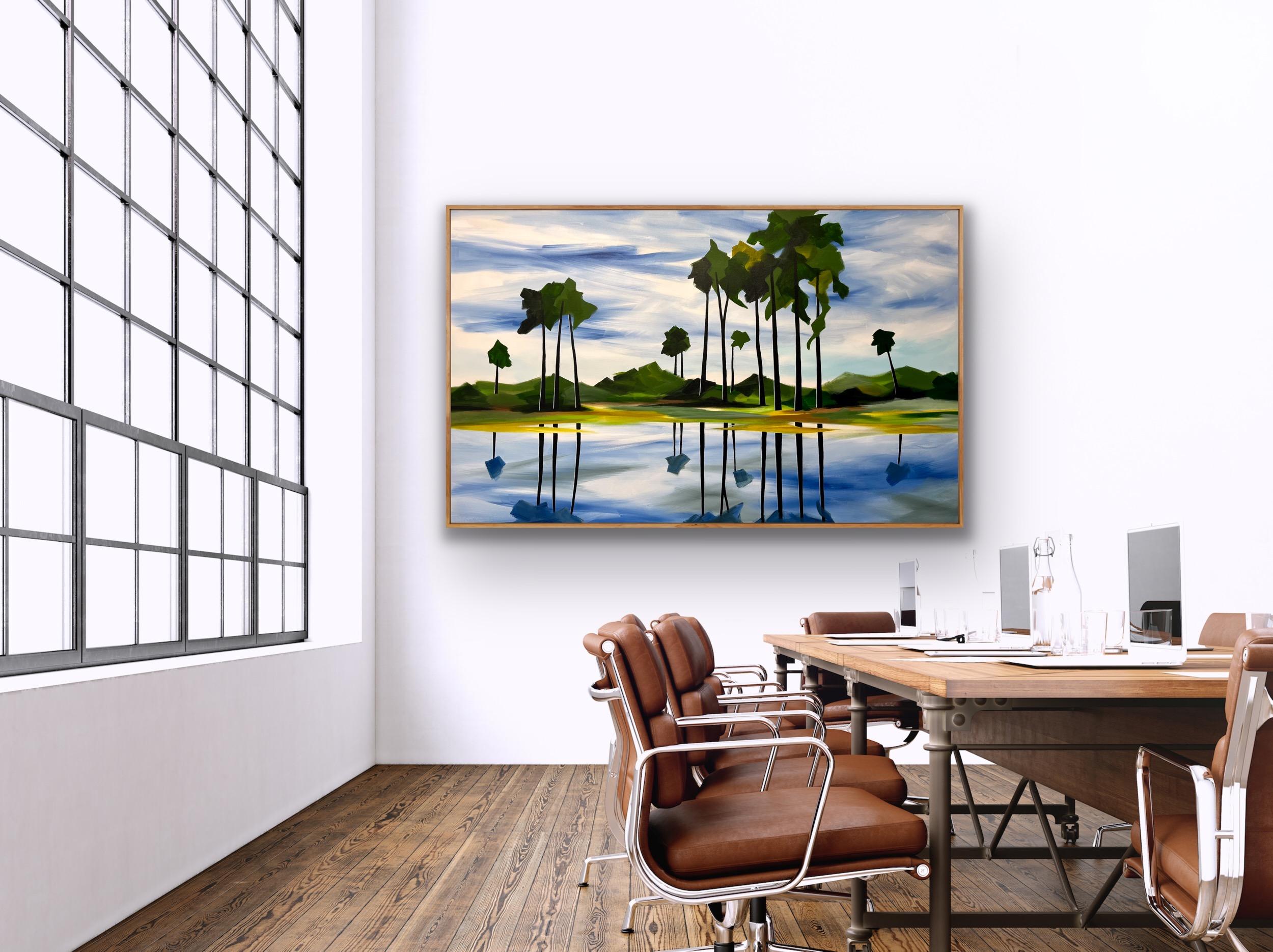 Peace, Frensham Ponds, Surrey, Original painting, Abstract Landscape painting For Sale 7