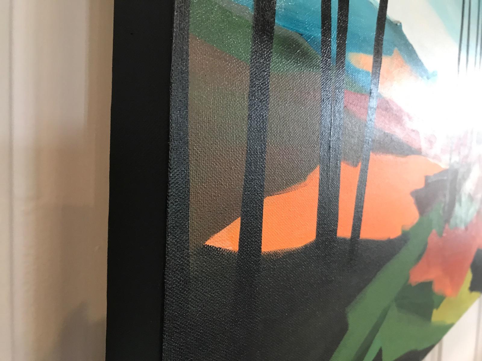 Dieses Werk wurde von Fiona Pearce gemalt. Dieses Kunstwerk wurde mit orangefarbenen und grünen Tönen gemalt und stellt eine Landschaft dar. 

ZUSÄTZLICHE INFORMATIONEN:

Acryl auf Leinwand

76 H x 122 B x 4 T cm (29,92 x 48,03 x 1,57