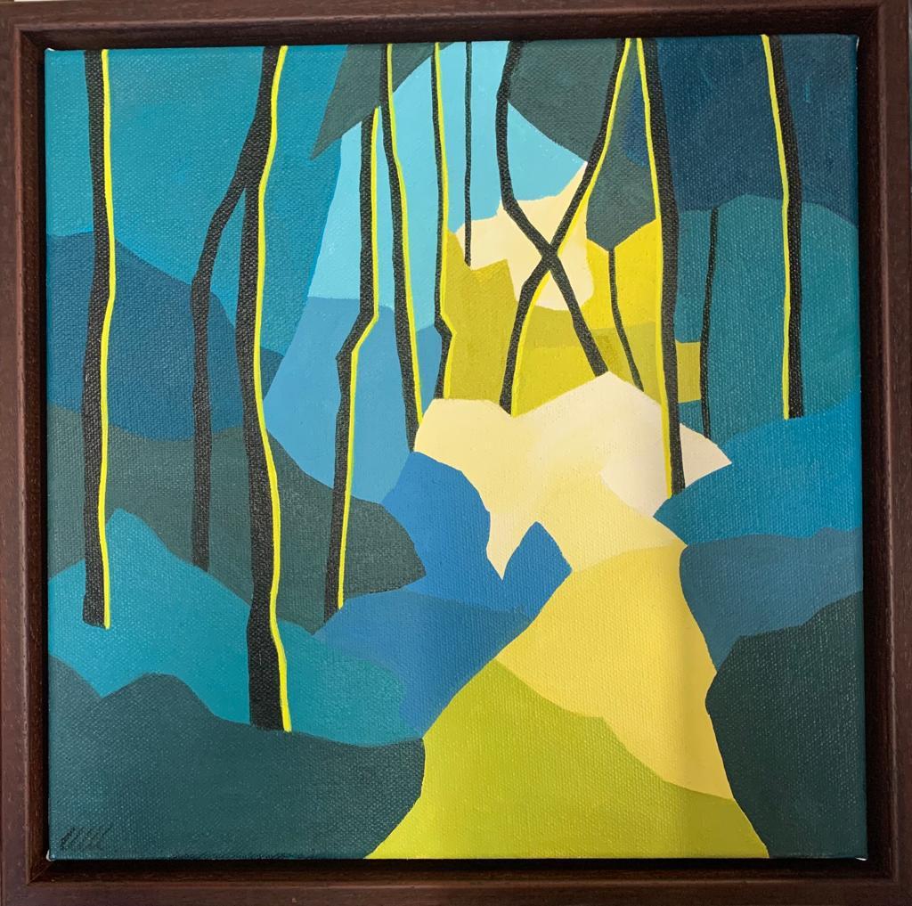 Dusk 2, Original painting, Landscape, trees, Nature, Woods, Outdoors  For Sale 1